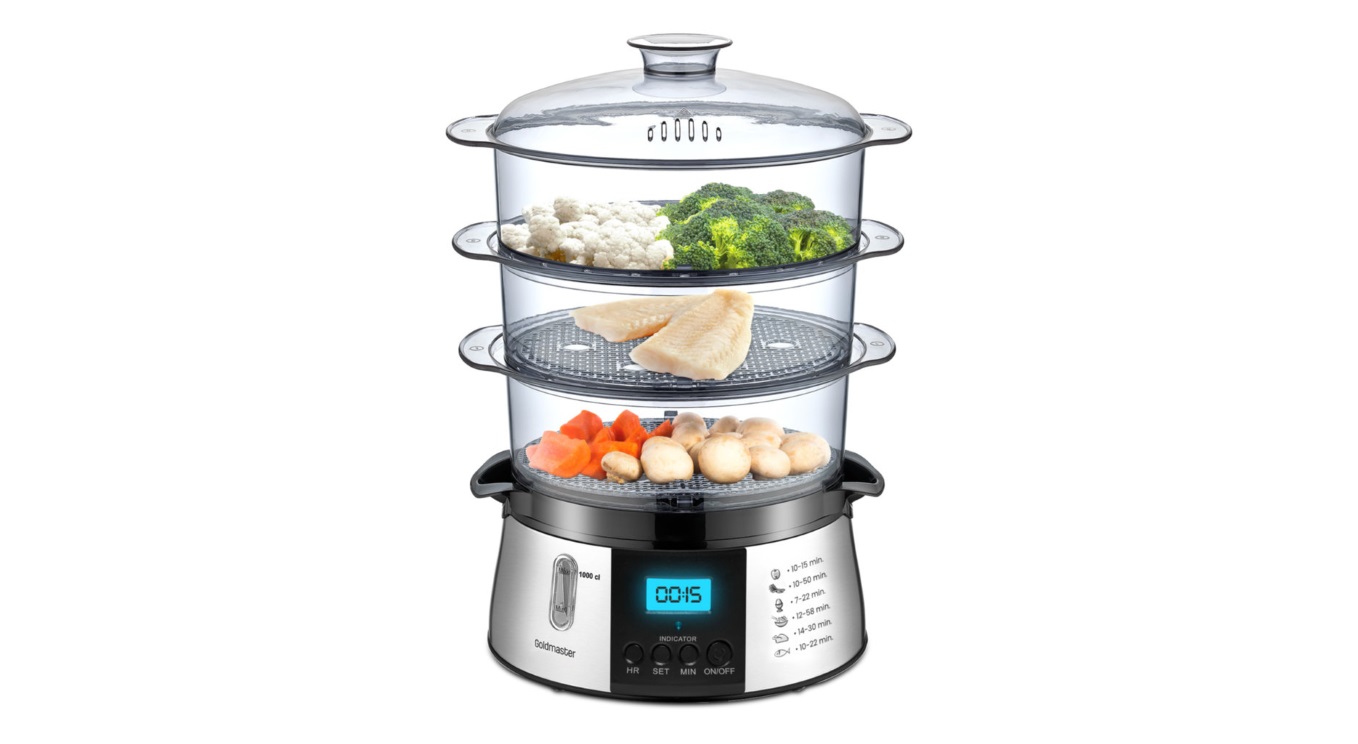 Goldmaster Dietist Buharlı Pişirici, sağlıklı ve lezzetli yiyecekleri hızla hazırlıyor