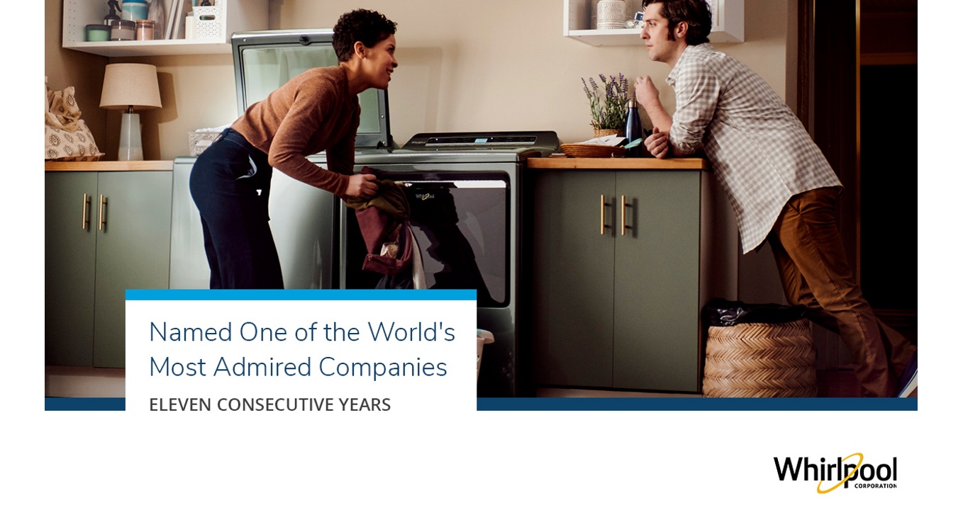 Whirlpool, Fortune Magazine tarafından yeniden en beğenilen şirketler arasında gösterildi
