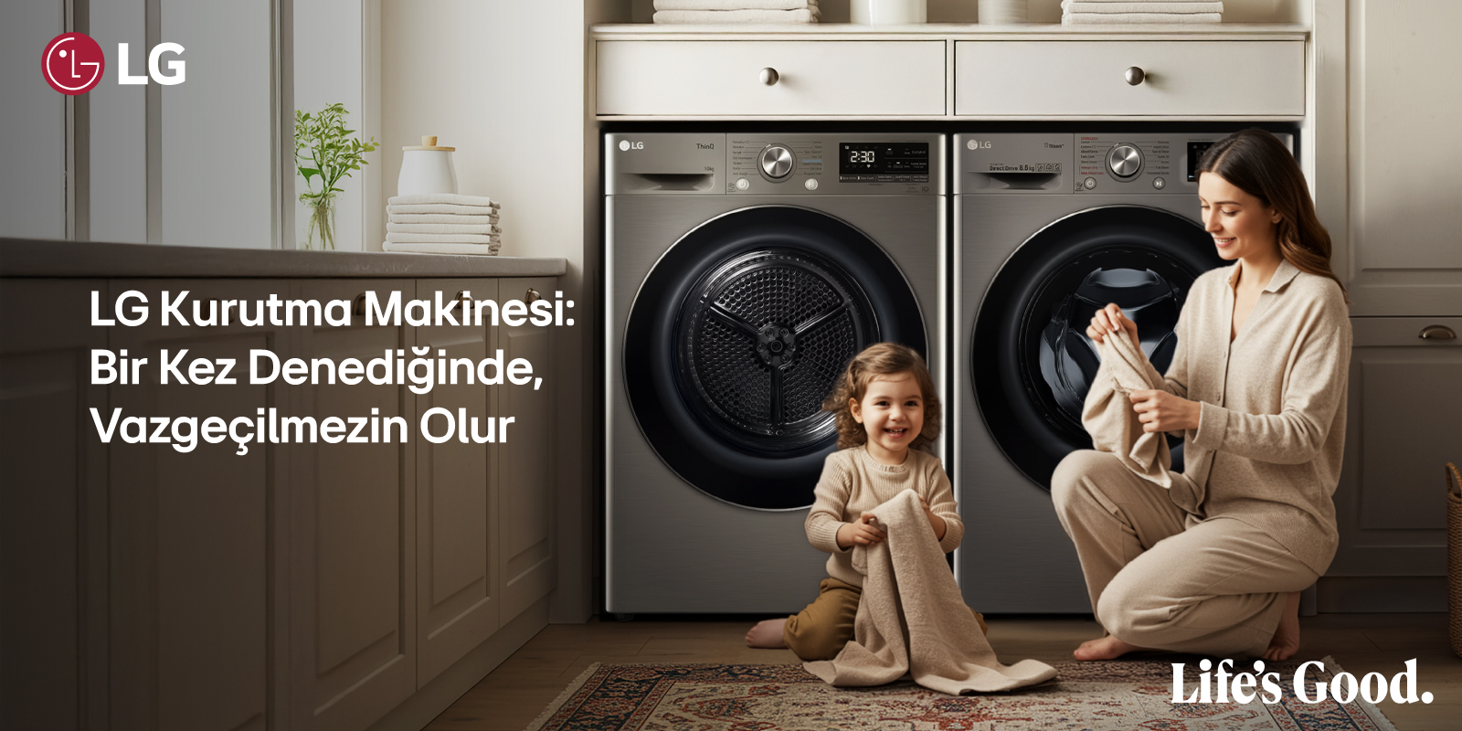 LG Dual Inverter Isı Pompalı Kurutucu ile kışın çamaşır kurutma zahmeti bitiyor